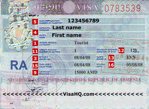 Visa de Armenia