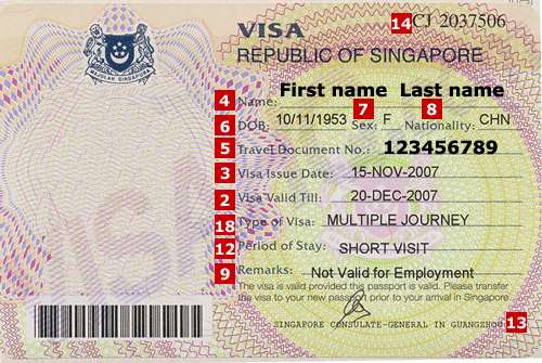 Visa de Singapur