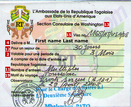 Visa de Togo